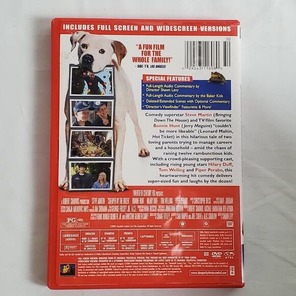 Cheaper by the Dozen DVD Steve Martin Bonnie Hunt Hilary Duff Comedy Family - Picture 3 of 3